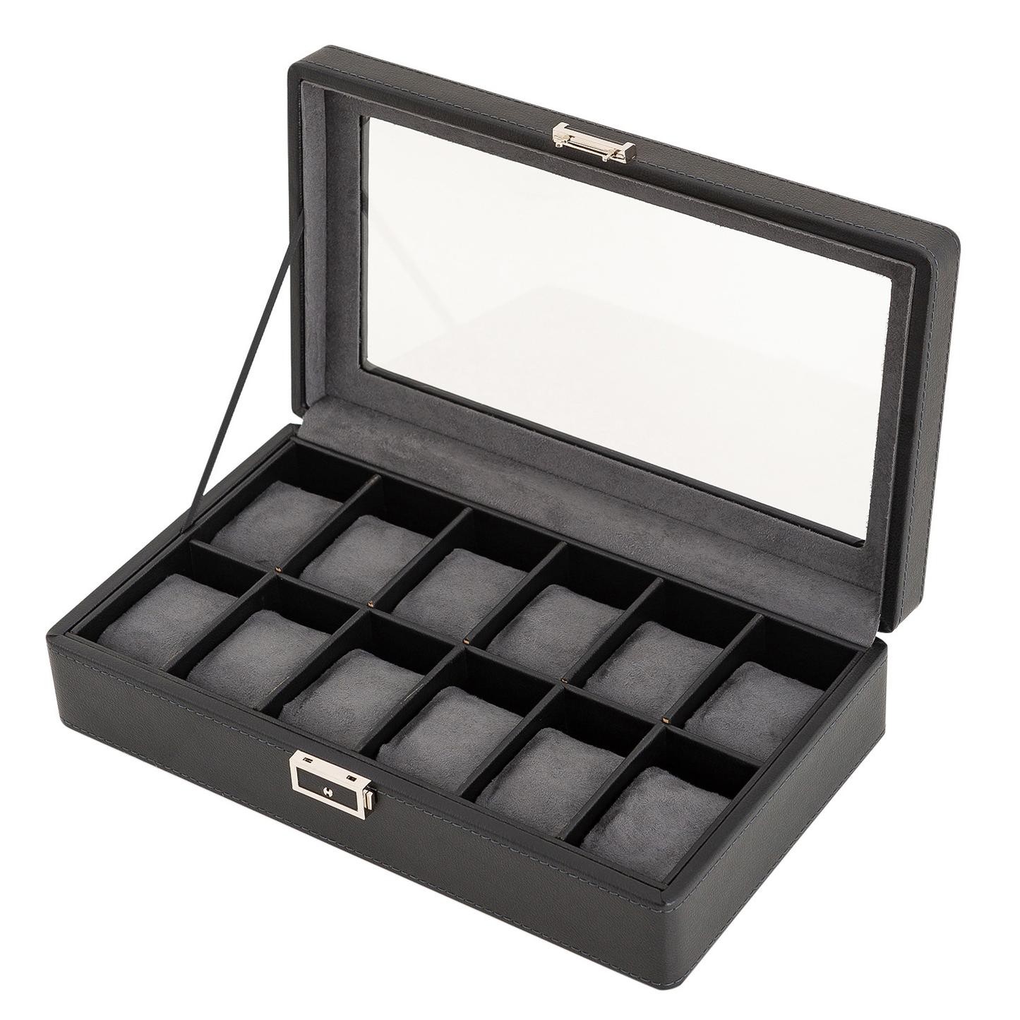 Large Capacity Green New PU Leather Watch Storage Box 12-Slot Cases for Watches
