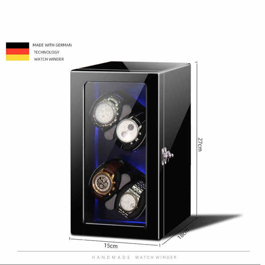 Premium 4-Slot Mechanical Watch Winder 4-Slot Anti-Magnetic Watch Turner Vibrator Automatic Winding Watch Protective