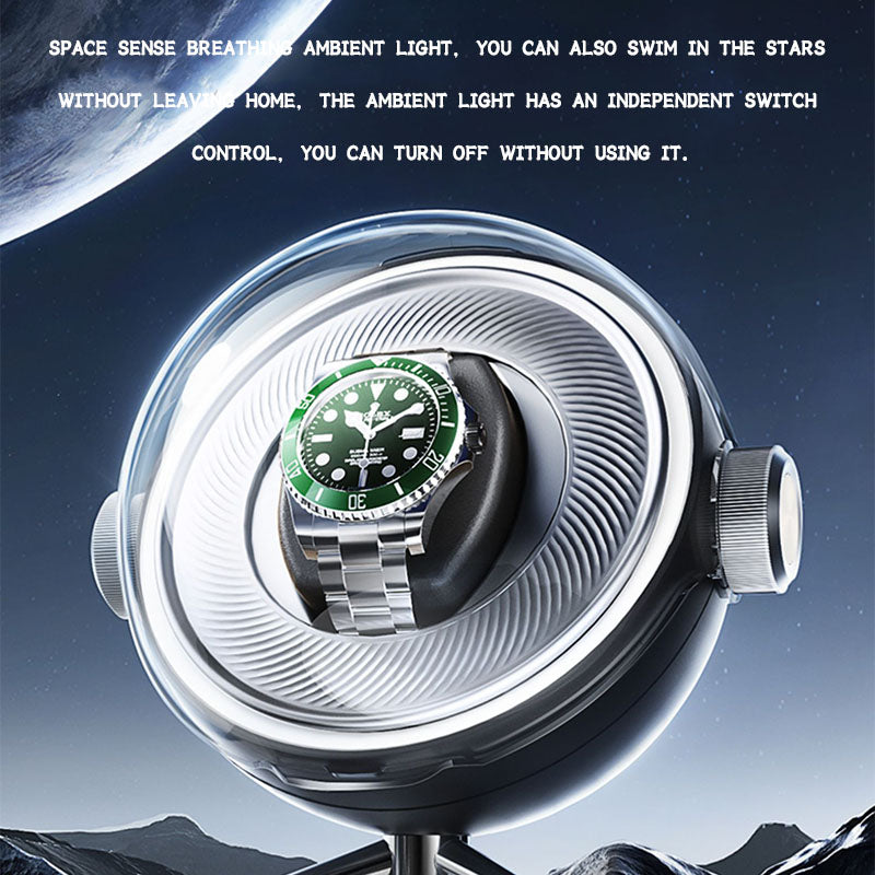 Unique Design 2 Slot Elegant Luxury Plastic Multifunction Rotating Watch Winder Box OEM