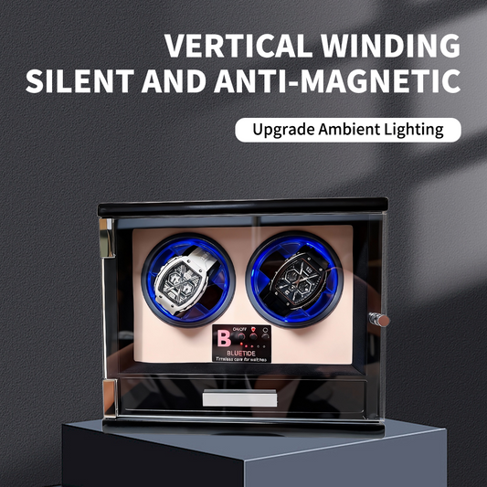 Premium Smart 2-Slot Watch Winder Box APP Controlled Automatic Watch Turner Magnetic Ultra Quiet OEM ODM