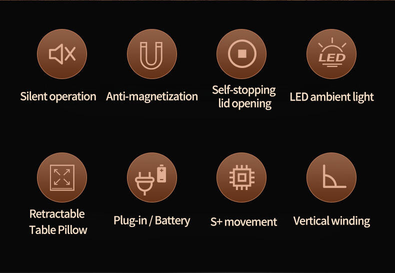 Luxury 6-Slot Walnut Woodgrain Rectangle Watch Winder Home Use Mechanical Watches Self-Winding Rotating Storage Box