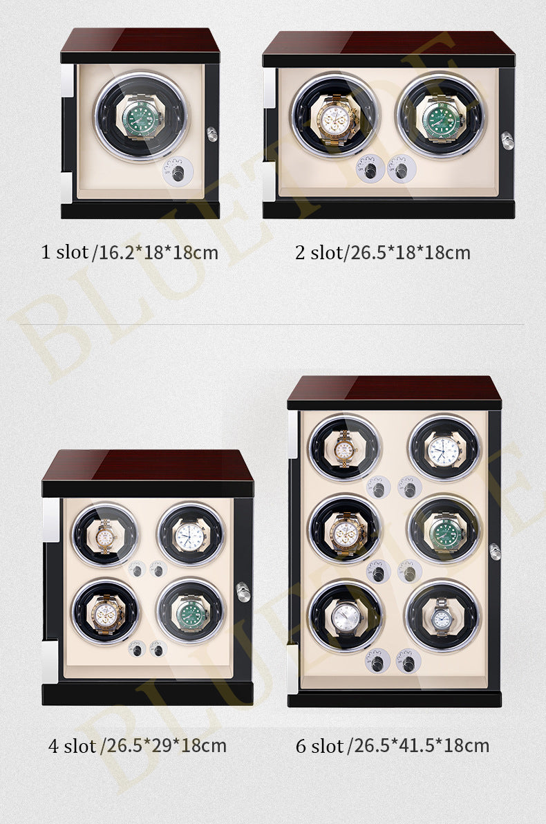 9-Slot Watch Winder Box with Protective Storage Piano Baking Lacquer for Automatic Winding Watches
