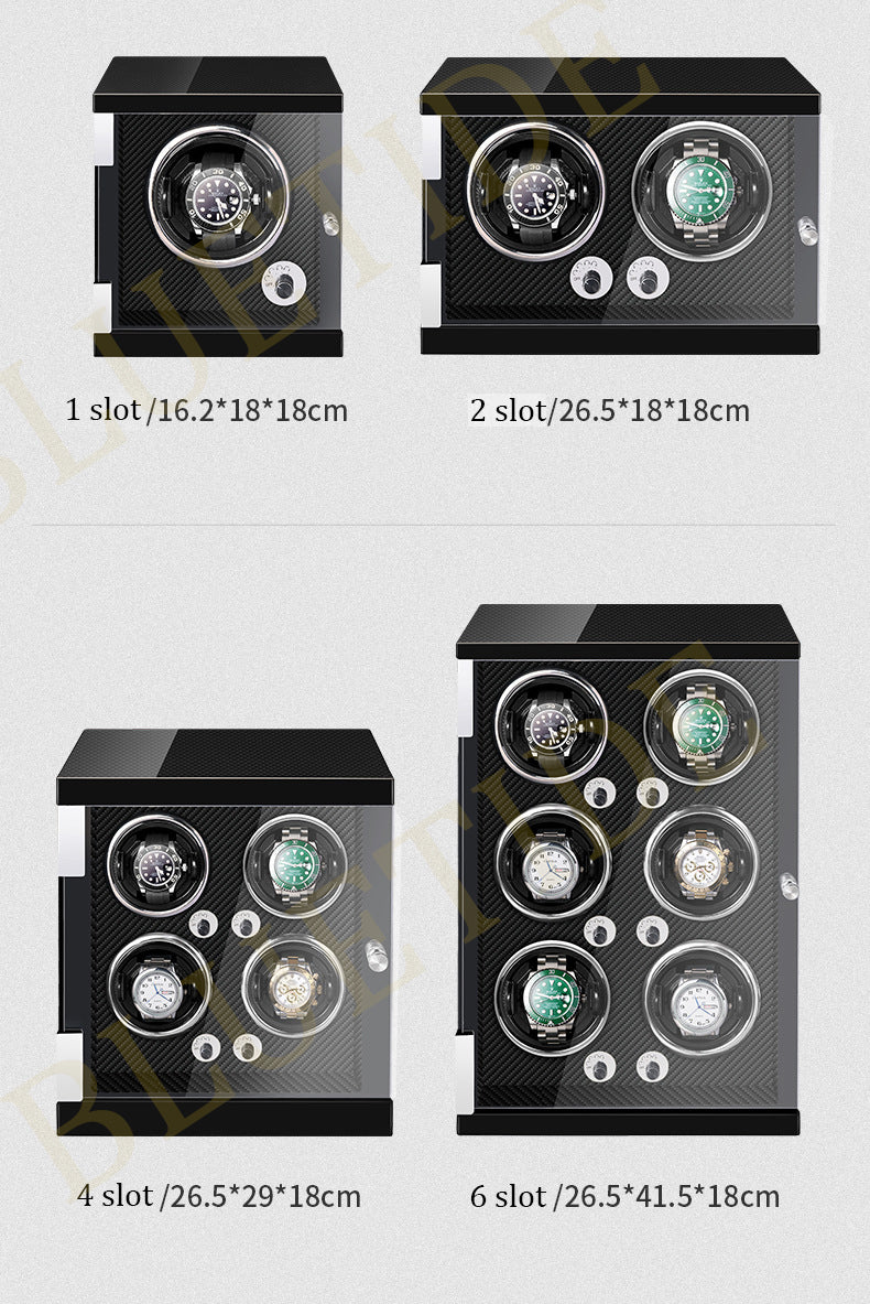 9-Slot Watch Winder Box with Protective Storage Piano Baking Lacquer for Automatic Winding Watches