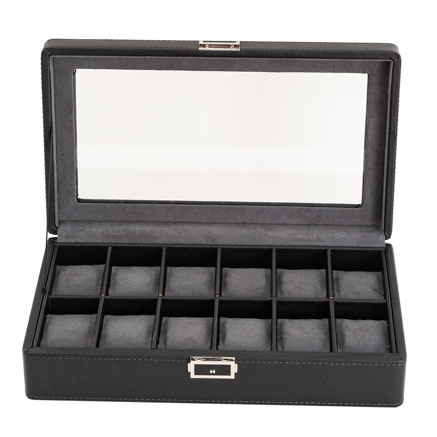 Large Capacity Green New PU Leather Watch Storage Box 12-Slot Cases for Watches