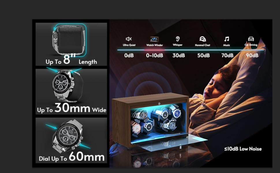 Wholesale 6-Slot Silent Watch Winder Factory Direct Rotating Wood Grain Display Box for Automatic Watches