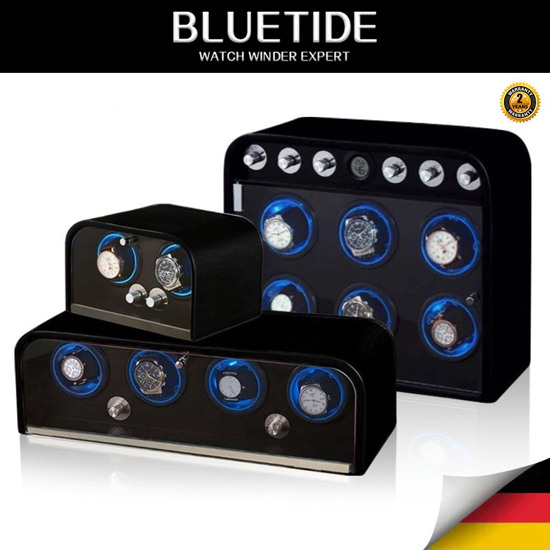 1-Slot Automatic Watch Winder Box Protective Wood Inner Storage Luxury Watch Case Battery & Plug-in Power