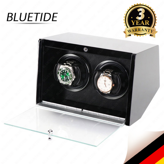Automatic Home Use 2-Slot Watch Winder with Rotating Display Stand Watch Holder Box and Case for Mechanical Watches