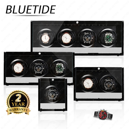 High-end 4-Slot Automatic Wooden Watch Winder Watch Box Case with Protective Storage Shaker OEM