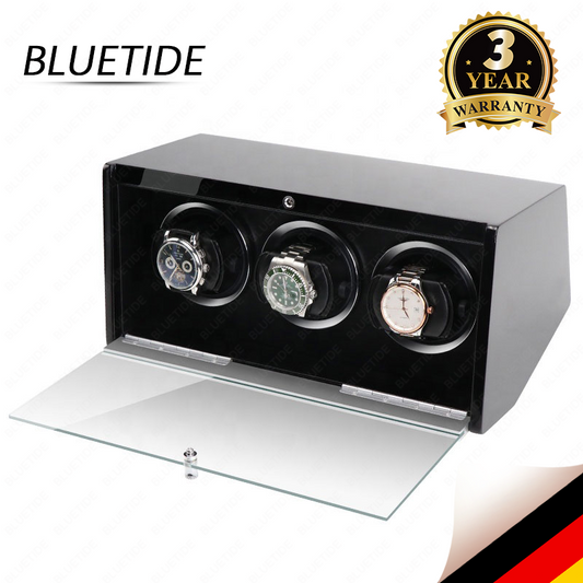 High-end 4-Slot Automatic Wooden Watch Winder Watch Box Case with Protective Storage Shaker OEM