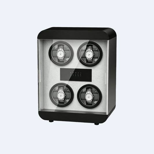 BLUETIDE Premium Aluminum Alloy 4-Slot Metal Watch Winder Box Anti-Magnetic Automatic Watch Turner Custom Color
