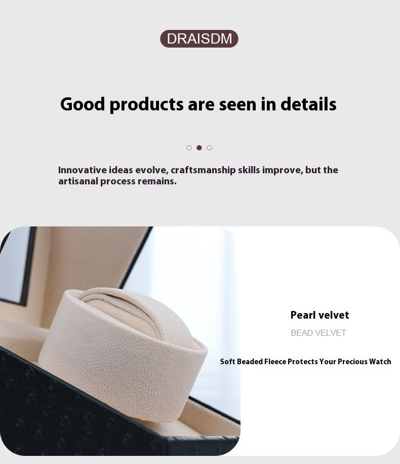 Automatic Single Watch Winder Box PU Leather Adapter Protective Luxury Wooden Display Case Dustproof Shock Resistant