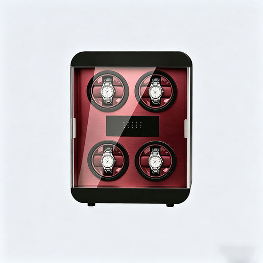 BLUETIDE Premium Aluminum Alloy 4-Slot Metal Watch Winder Box Anti-Magnetic Automatic Watch Turner Custom Color