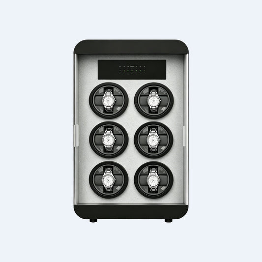 Premium Automatic 6-Slot Metal Watch Winder Custom Color Aluminum Alloy Watch Box for Automatic Winding Factory OEM