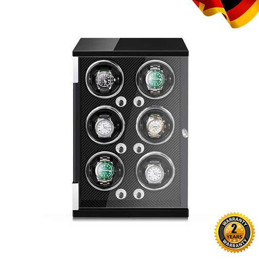 6-Slot Watch Winder Box Automatic Storage Shakes Watches Enables Winding Keeps Watches Running Stores Safely Factory Direct