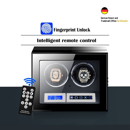Automatic Vertical Fingerprint Watch Winder with Mabuchi Motor Square Storage Box Cross-Border Watch Rotator and Shaker 2-Slot