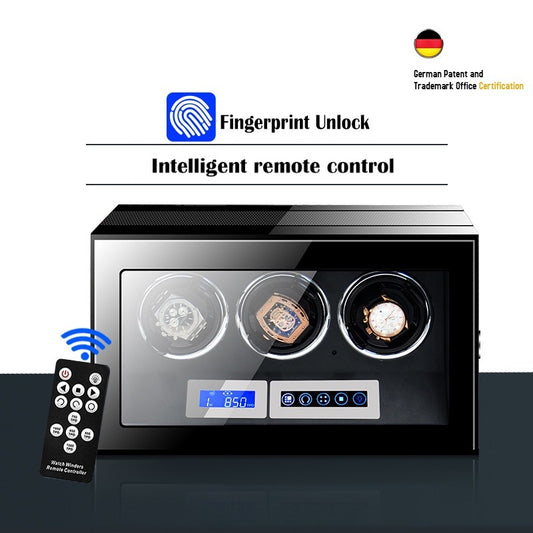 Automatic Vertical Winding 3-Slot Watch Winder Fingerprint Mechanical Watch Turner Box Watch Boxes Cases