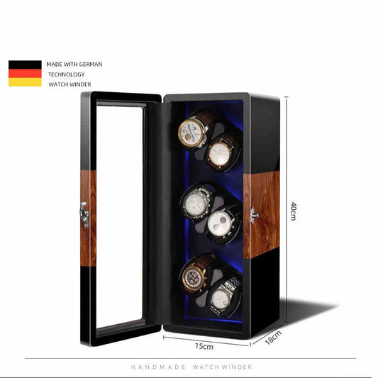 Wholesale Premium 6-Slot Mechanical Watch Winder Anti-Magnetic Watch Turner Vibrator Automatic Winding Watch Protective