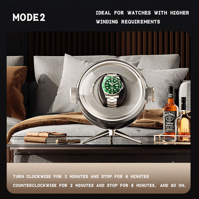 Unique Design 2 Slot Elegant Luxury Plastic Multifunction Rotating Watch Winder Box OEM
