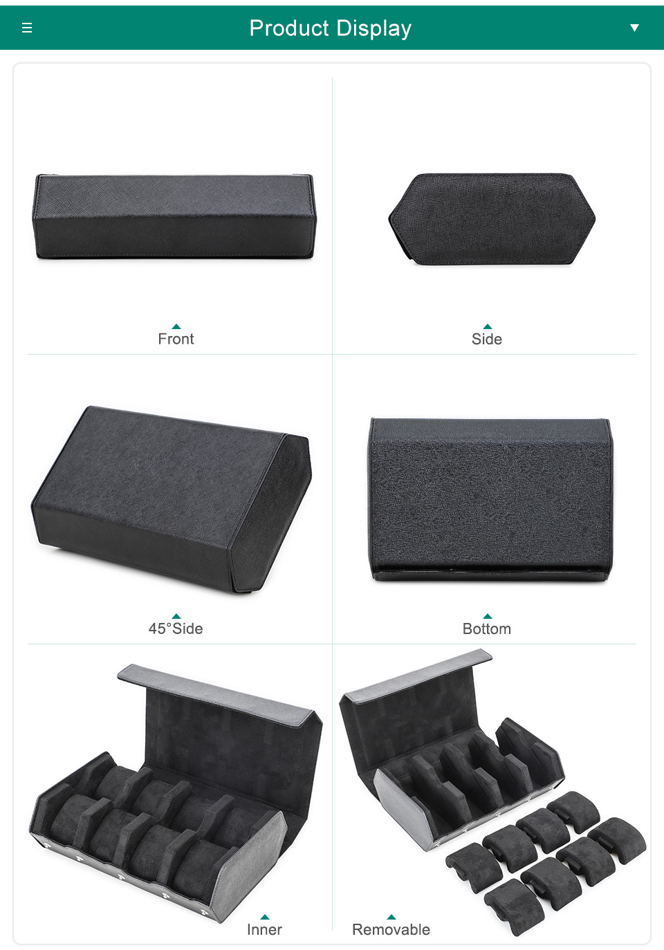 Portable Handmade Leather Watch Roll Travel Box 8 Slots Removable Suede Holder Dustproof Custom Logo
